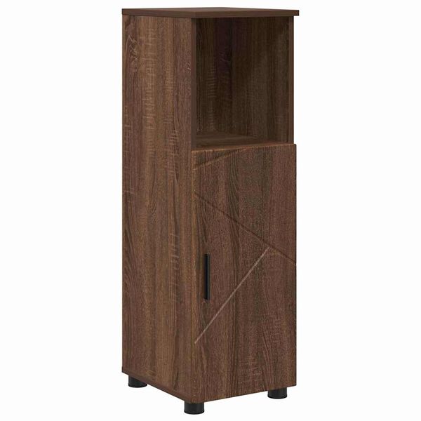 vidaXL Gabinete de Ba&ntilde;o con puerta Roble Marr&oacute;n 30 x 35 x 95 cm