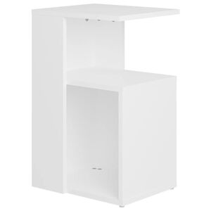 vidaXL Mesa auxiliar de madera contrachapada blanco 36x30x56 cm