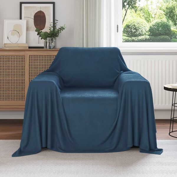 vidaXL Mantitas de Sof&aacute; 6 pcs Azul marino 210 x 140 cm Lana