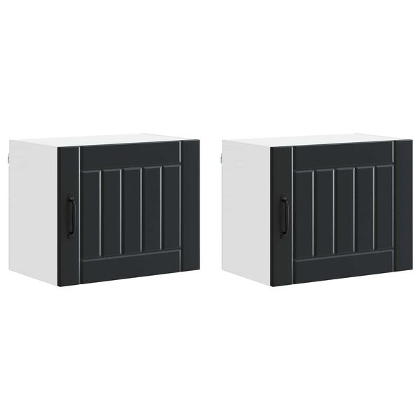 vidaXL Mueble de Cocina Lucca 2 pcs Negro 50 x 31 x 40 cm