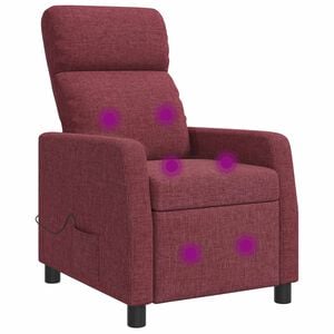 vidaXL Silla de masajes reclinable Rojo vino Tela
