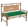 vidaXL Banco de jard&iacute;n con coj&iacute;n bamb&uacute; 120 cm