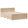 vidaXL Cama con estanter&iacute;a sin colch&oacute;n madera maciza de pino 140x190cm