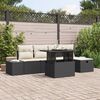 vidaXL Conjunto de sofá de jardín 6 pcs Negro Poliratán