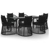vidaXL Juego de comedor de jardín 7 piezas con cojines ratán PVC negro