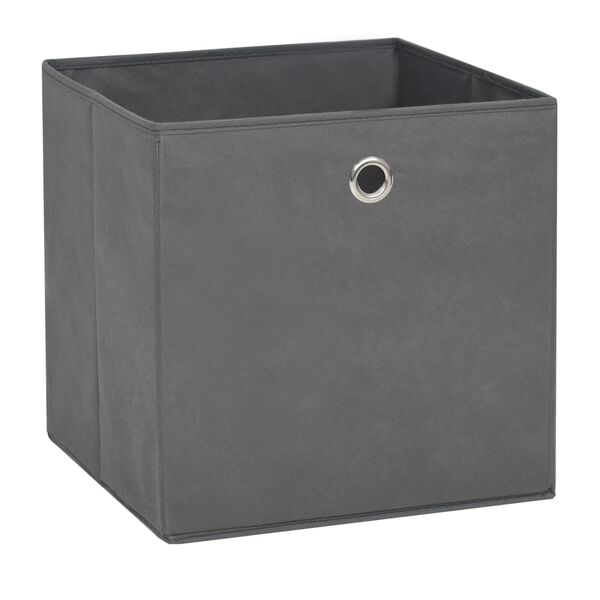 vidaXL Cajas de almacenaje 10 uds tela no tejida gris 28x28x28 cm