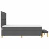 vidaXL Cama tipo Box Spring con colch&oacute;n Gris oscuro 140 x 200 cm tela