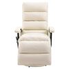 vidaXL Sillón de masaje reclinable de TV cuero sintético blanco crema