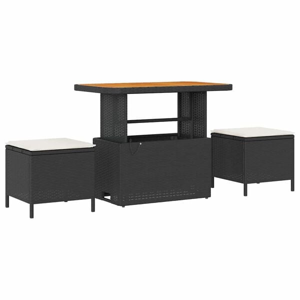 vidaXL Conjunto de sofá de jardín 10 pcs Negro y crema ratán sintético