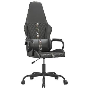 vidaXL Silla gaming con masaje cuero sint&eacute;tico color camuflaje y negro