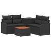 vidaXL Juego de Sof&aacute; 6 uds. Negro Rat&aacute;n sint&eacute;tico y acero