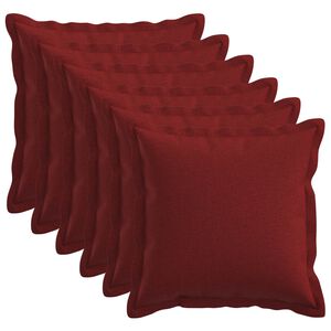 vidaXL Funda de almohada 6 uds. HOUTEN Rojo vino 30 x 30 cm