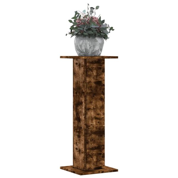 vidaXL Soportes para plantas 2 uds madera roble ahumado 30x30x80 cm