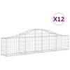vidaXL Cestas de gaviones 12 uds forma de arco hierro 200x30x40/60 cm