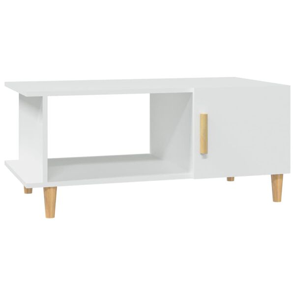vidaXL Mesa de centro madera contrachapada blanco 90x50x40 cm