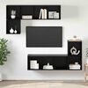 vidaXL Conjunto de mueble de TV 4 pcs Roble Negro Madera contrachapada
