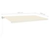 vidaXL Toldo autom&aacute;tico con LED sensor de viento crema 600x350 cm
