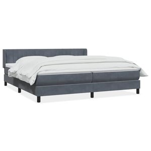 vidaXL Cama box spring con colch&oacute;n terciopelo gris oscuro 180x220 cm