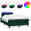 vidaXL Cama box spring con colch&oacute;n y LED terciopelo verde oscuro 120x210 cm
