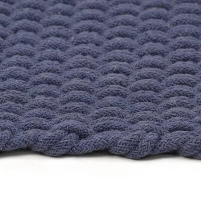 vidaXL Alfombra rectangular algodón azul marino 160x230 cm