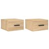 vidaXL Mesitas de noche de pared 2 uds color roble Sonoma 35x35x20 cm