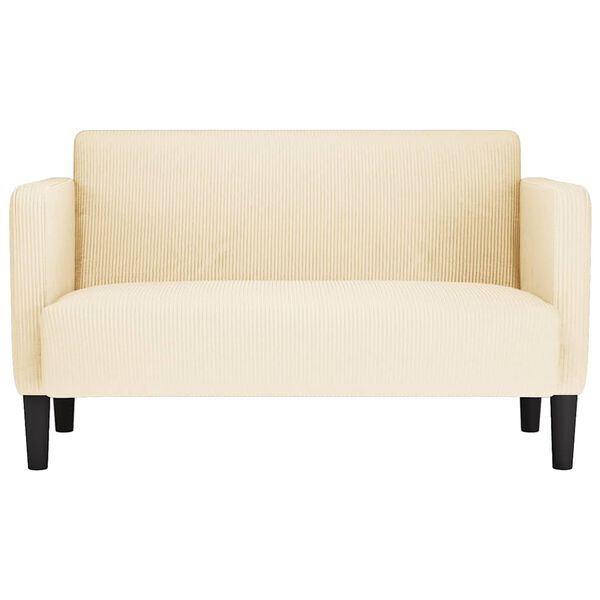 vidaXL Sof&aacute; Loveseat color crema 109 cm tejido de pana