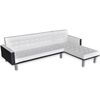 vidaXL Sof&aacute; cama en forma de L cuero sint&eacute;tico blanco