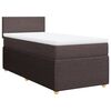 vidaXL Cama box spring con colchón tela marrón oscuro 90x190 cm