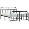 vidaXL Estructura cama sin colch&oacute;n con estribo metal negro 150x200 cm