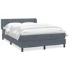 vidaXL Cama box spring con colch&oacute;n terciopelo gris oscuro 140x220 cm