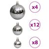 vidaXL Bolas de Navidad 100 unidades gris 3 / 4 / 6 cm