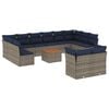 vidaXL Set sof&aacute;s de jard&iacute;n con cojines 13 piezas rat&aacute;n sint&eacute;tico gris