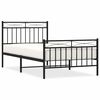 vidaXL Estructura cama sin colch&oacute;n con estribo metal negro 100x190 cm