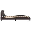 vidaXL Estructura de cama Dover tela marr&oacute;n oscuro 140x200 cm