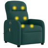 vidaXL Sill&oacute;n reclinable de masaje el&eacute;ctrico tela verde oscuro