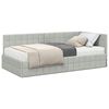 vidaXL Estructura de Cama Esquina con Colch&oacute;n Manual 2 uds. Gris claro