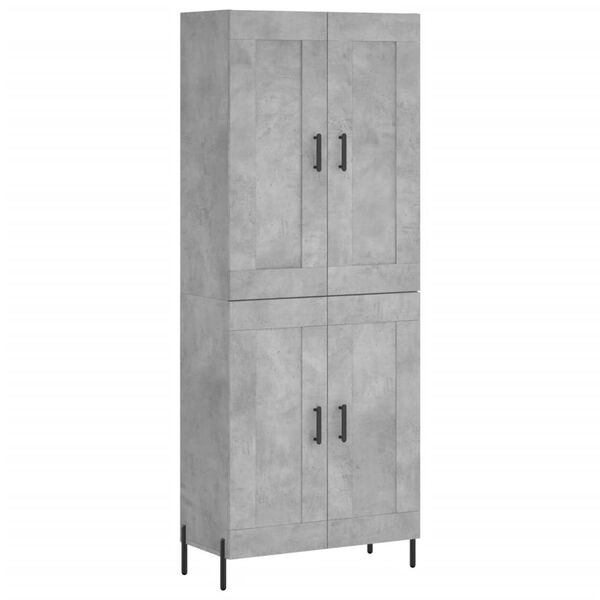 vidaXL Aparador alto madera contrachapada gris hormig&oacute;n 69,5x34x180 cm