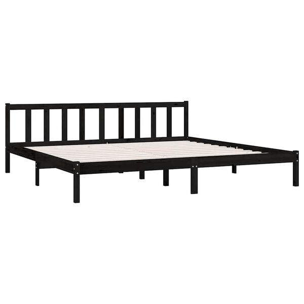 vidaXL Estructura de cama sin colchón madera maciza negro 200x200 cm