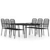 vidaXL Juego de comedor de jard&iacute;n 7 piezas negro