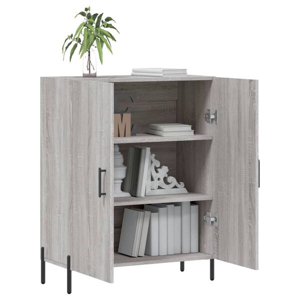 vidaXL Aparador de madera de ingenier&iacute;a gris Sonoma 69,5x34x90 cm