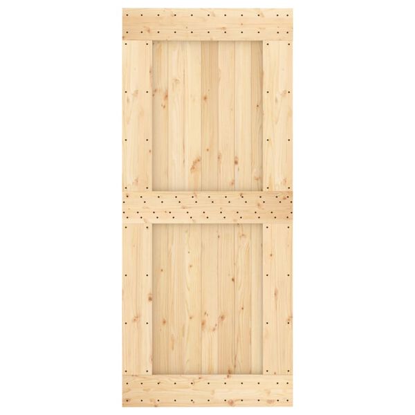 vidaXL Puerta corredera con herrajes madera maciza de pino 90x210 cm