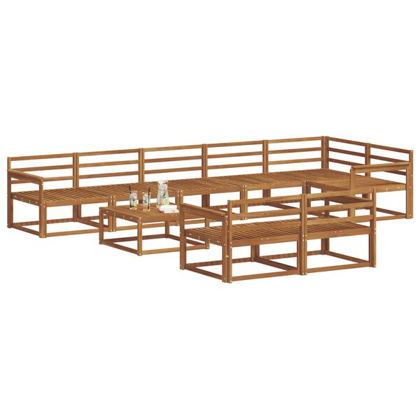 vidaXL Conjunto de sof&aacute;s de exterior 9 pcs Natural