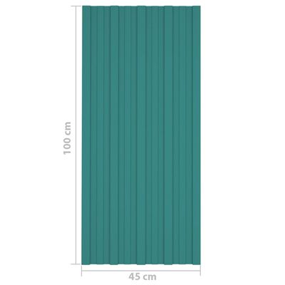 vidaXL Panel para tejado acero galvanizado verde 12 unidades 100x45 cm