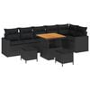 vidaXL Conjunto de sof&aacute;s de jard&iacute;n 9 uds. Negro rat&aacute;n sint&eacute;tico