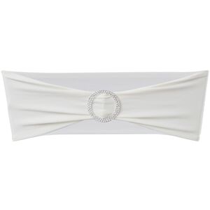 Mo&ntilde;o decorativo el&aacute;stico para sillas con hebilla 25 pzas Crema
