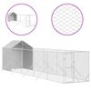 vidaXL Perrera de exterior con toldo acero galvanizado plata 2x10x2,5m