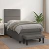 vidaXL Cama box spring con colch&oacute;n cuero sint&eacute;tico gris 80x200 cm