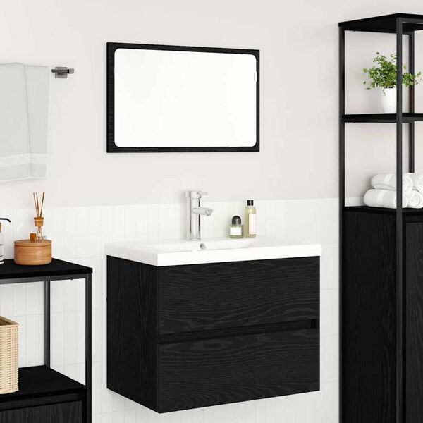 vidaXL Juego de muebles de baño con cajón 3 pcs Roble artesanal