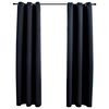 vidaXL Cortinas opacas con anillas (2 unidades), color negro, 97 x 213 cm
