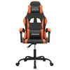 vidaXL Silla gaming giratoria cuero sintético negro y naranja